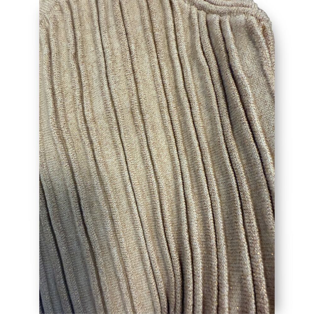 Express Ribbed Metallic Shimmer Cap Sleeve Sweater Top Size S NWT - Picture 7 of 9